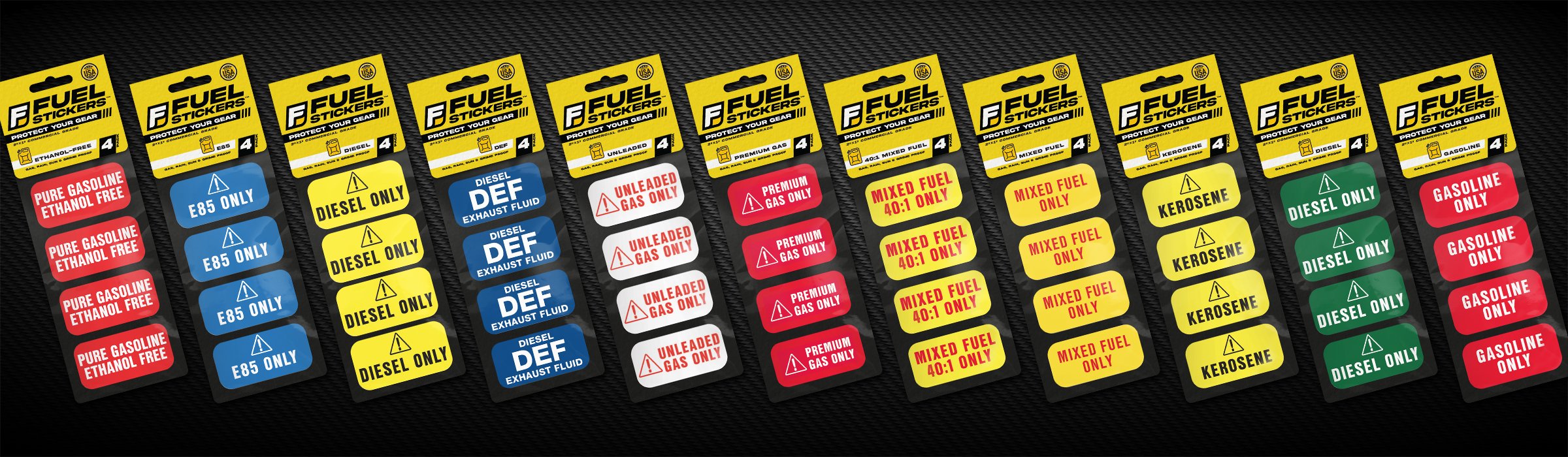 Fuel Stickers - Heavy-Duty Gas Can Labels and Outdoor Power