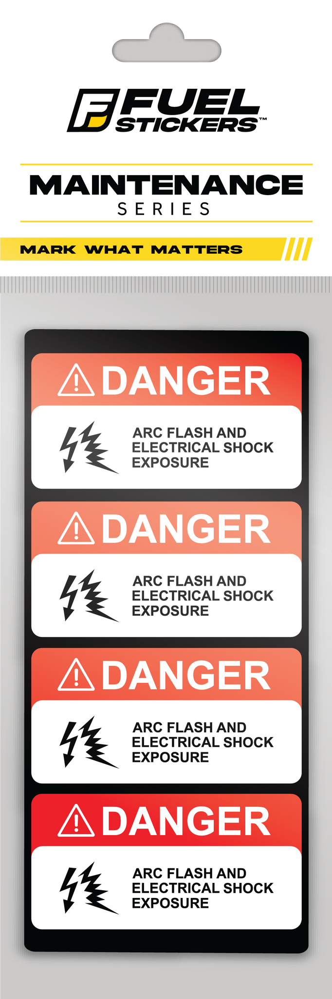 Arc Flash Stickers (small) - 2"x1" - 4 Pack