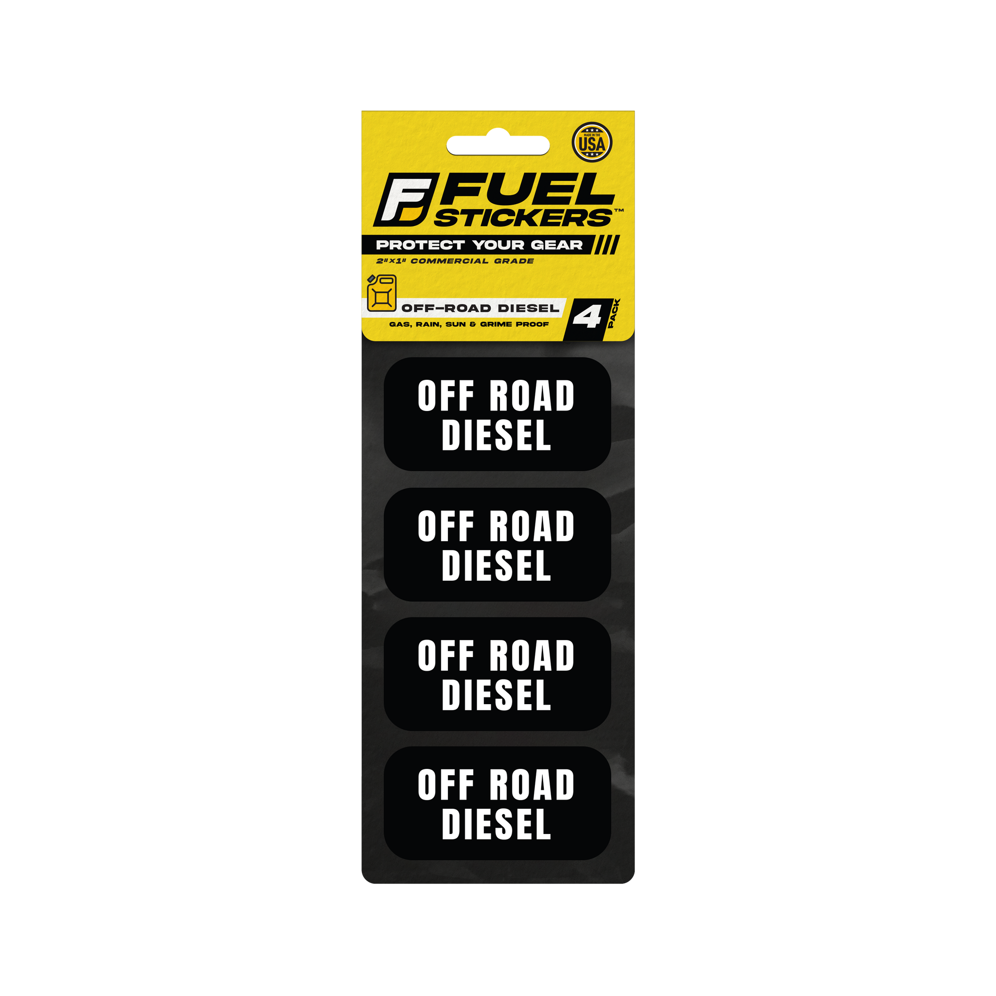 Off Road Diesel Sticker | 2"x1" | 4 Labels - Made in USA