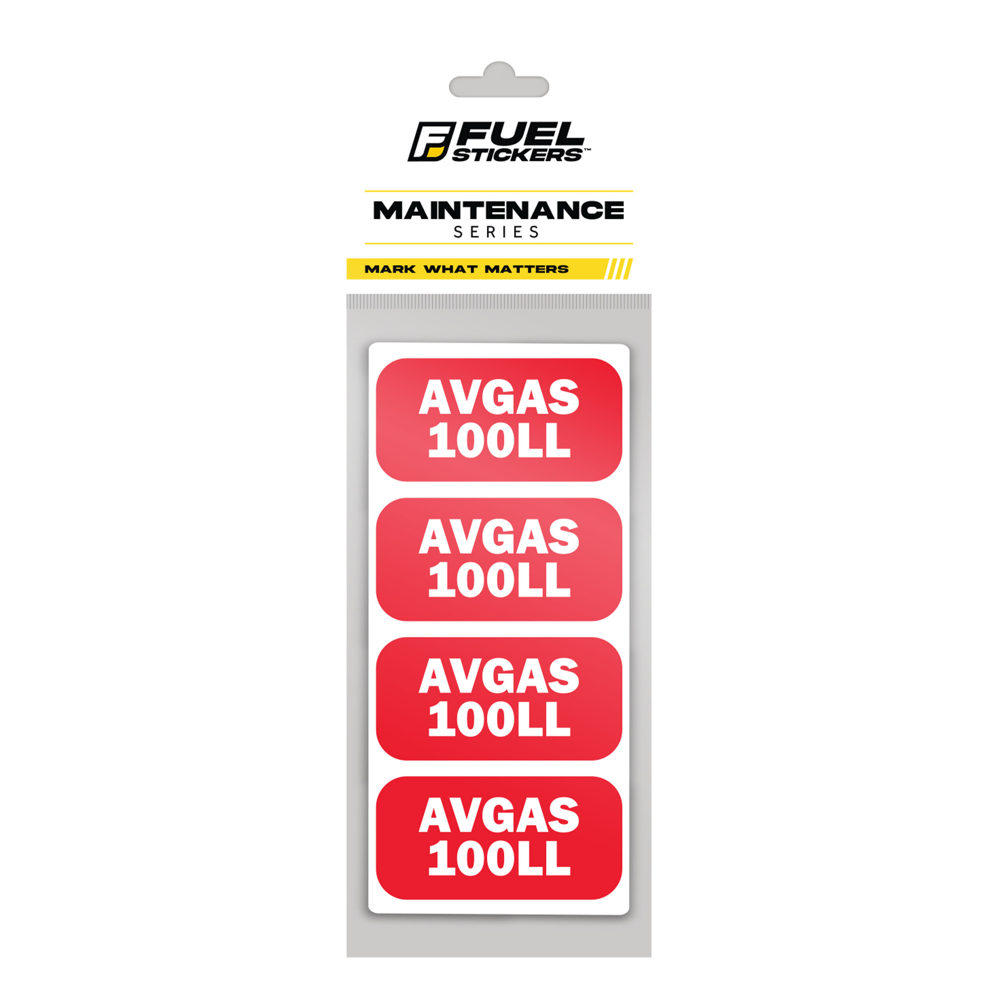 AVGAS 100LL Sticker | Size: 2x1 inch | 4 Pack