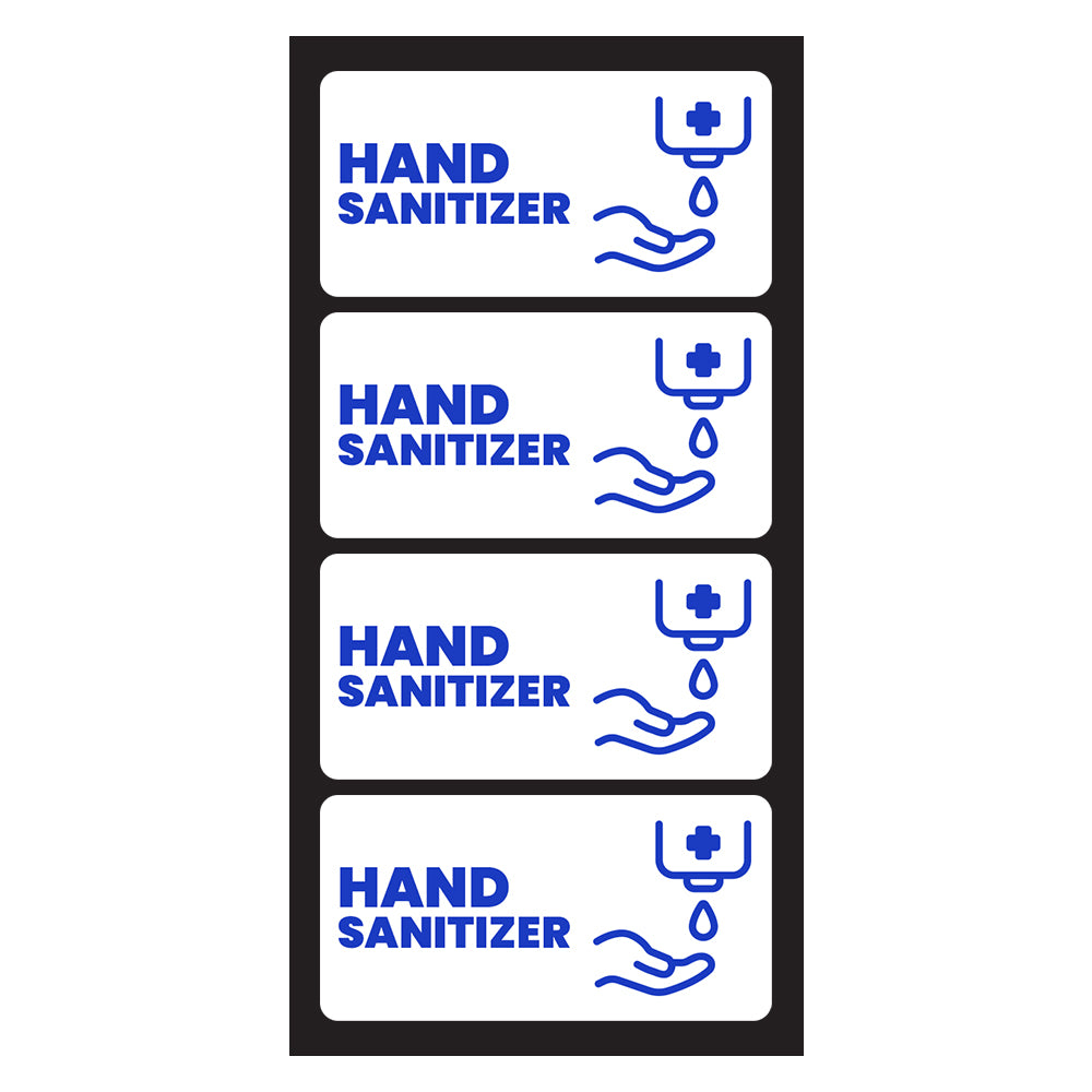 Hand Sanitizer Label for Commercial Dispensers | Size: 2x1 inch | 4 Pack