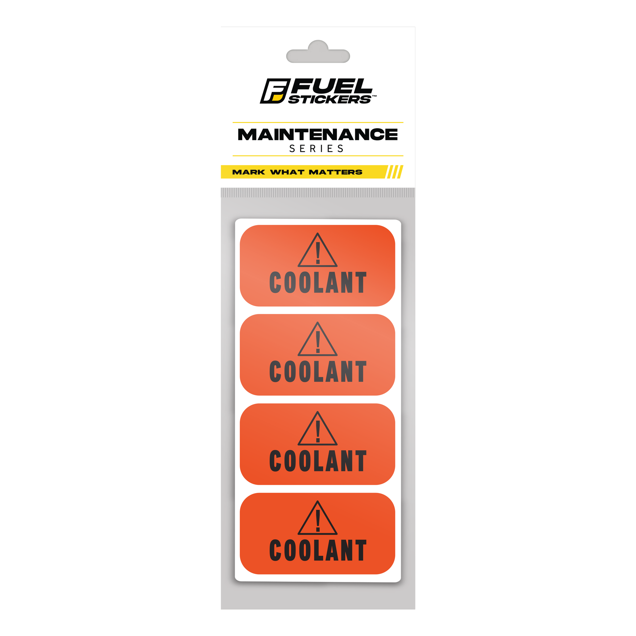 Coolant Sticker  - Antifreeze Label (small) | Size: 2x1 inch | 4 Pack