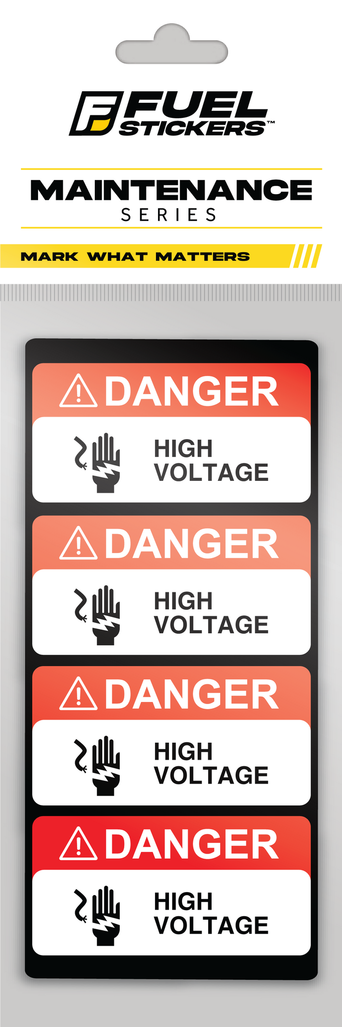 High Voltage Sticker (small) - 2"x1" - 4 Pack