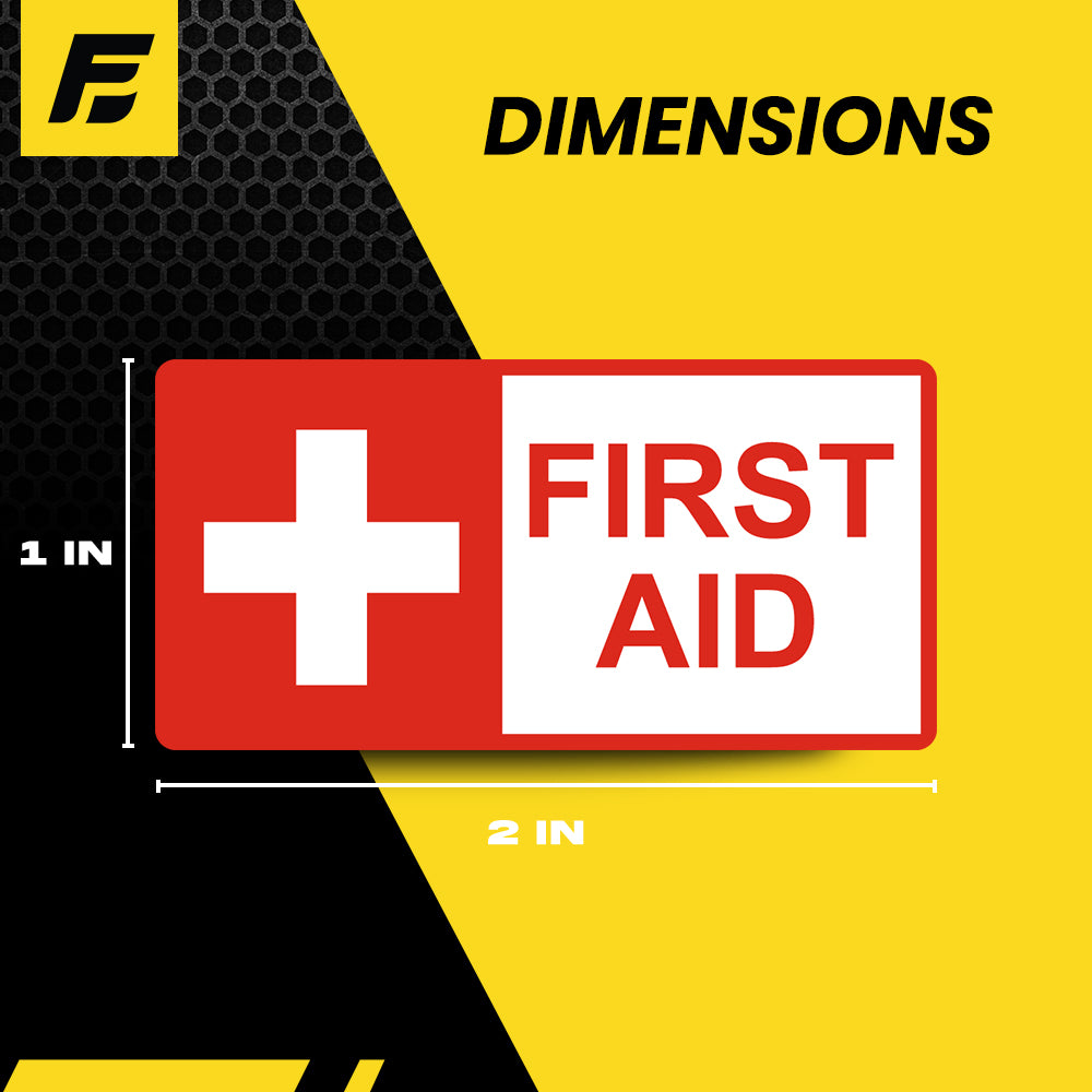 First Aid Sticker (small) - 2"x1" - 4 Pack