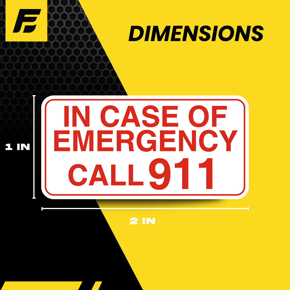 Emergency Call 911 Stickers (small) - 2"x1" - 4 Pack