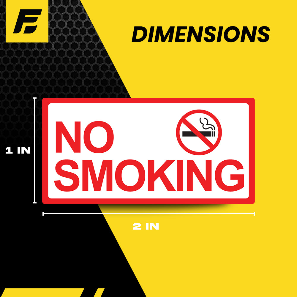 No Smoking Stickers (small) - 2"x1" - 4 Pack