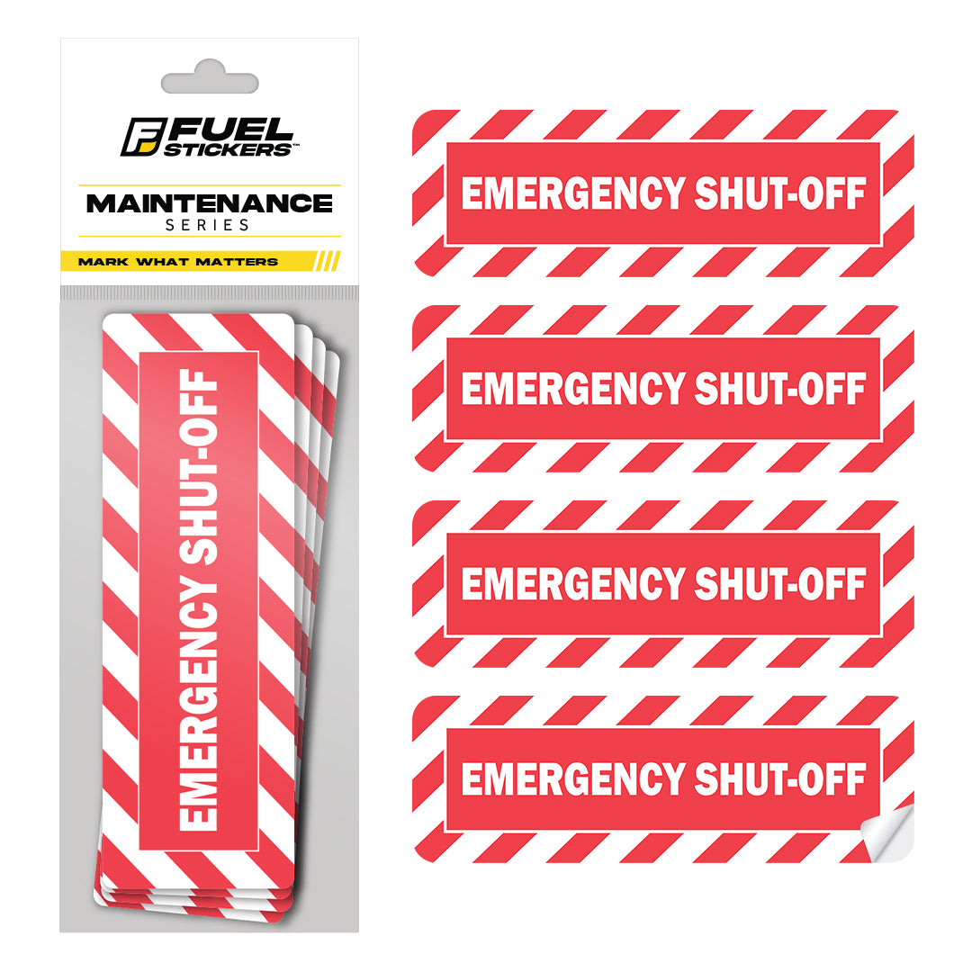 Emergency Shut Off Label | Size: 6" x 2"