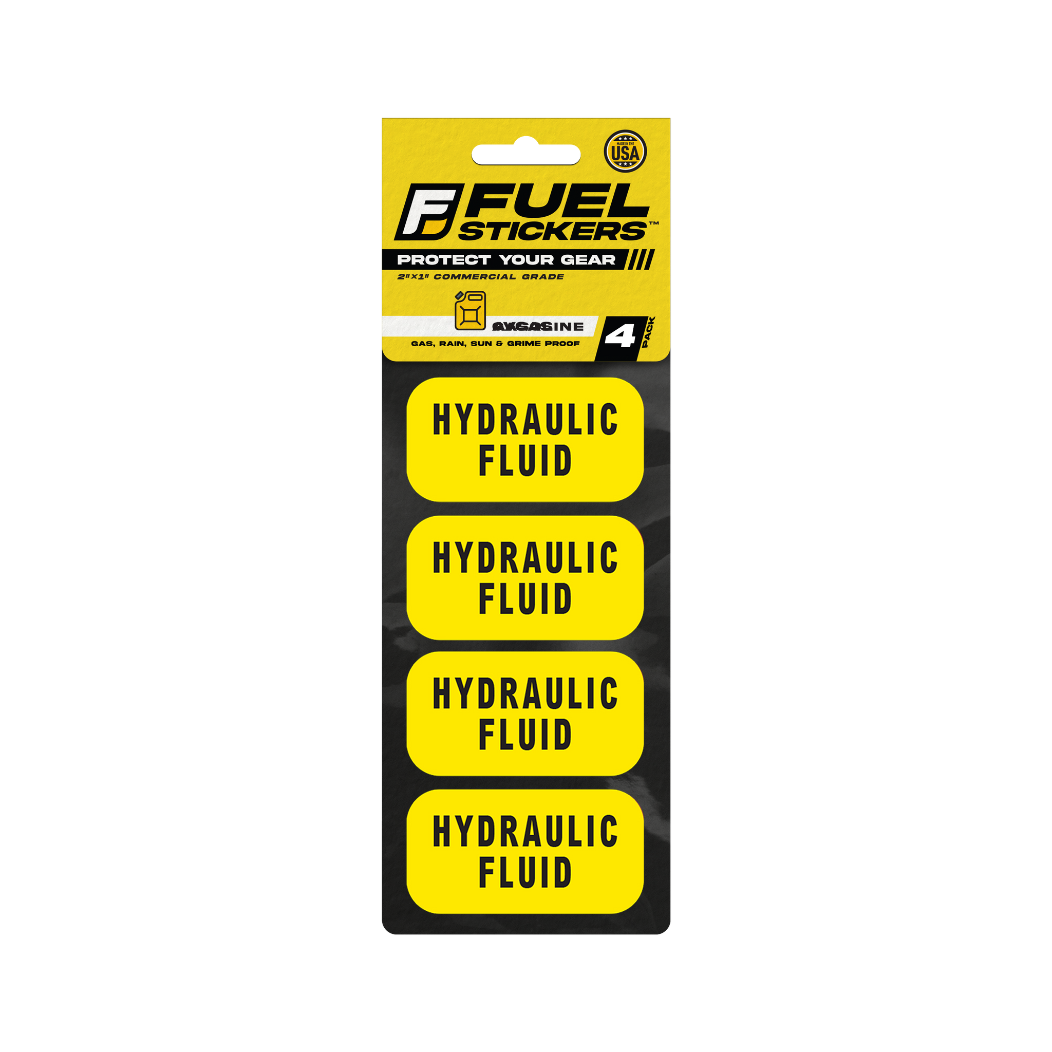 Hydraulic Oil Sticker | Size: 2x1 inch | 4 Pack