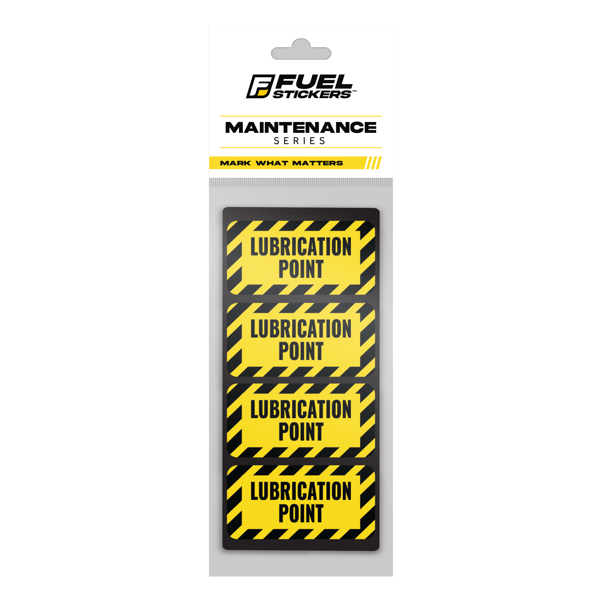 Lubrication Point Stickers (small) | 2" x 1" inch | 4 Pack