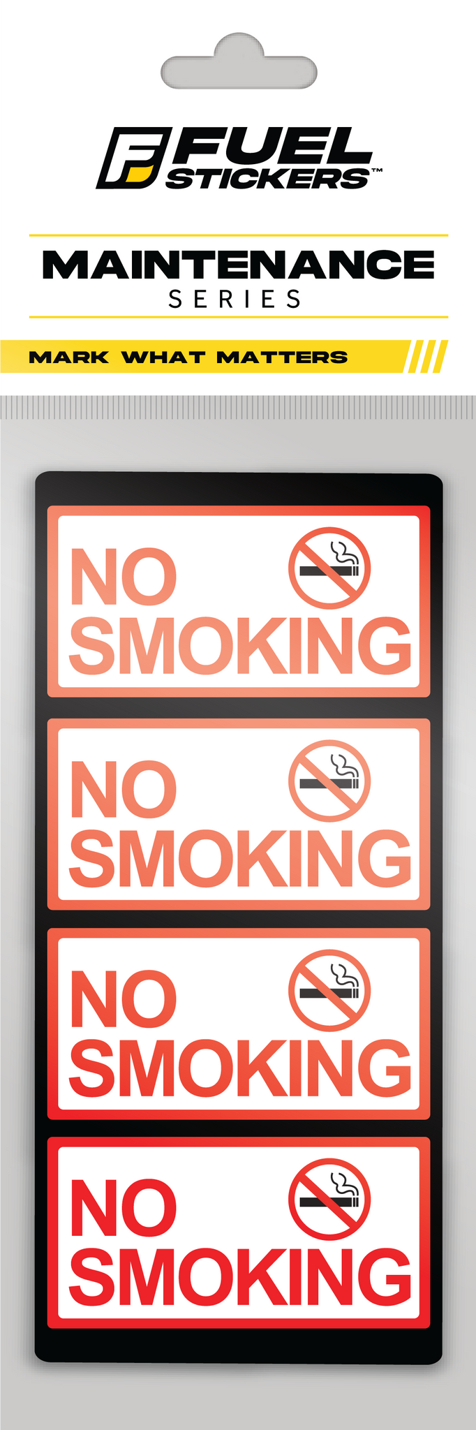 No Smoking Stickers (small) - 2"x1" - 4 Pack