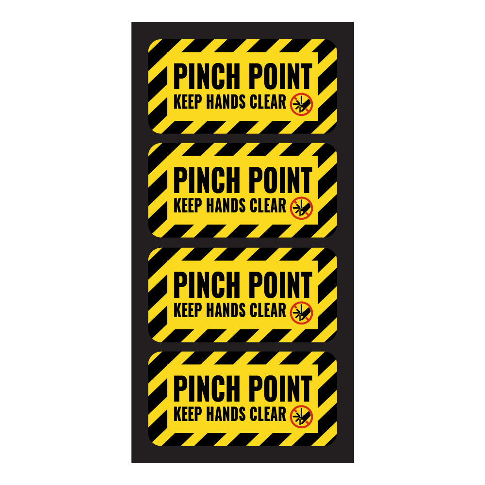 Pinch Point Label (Small) | 2" x 1" inch | 4 Pack