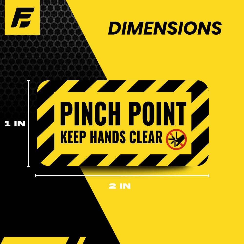 Pinch Point Label (Small) | 2" x 1" inch | 4 Pack