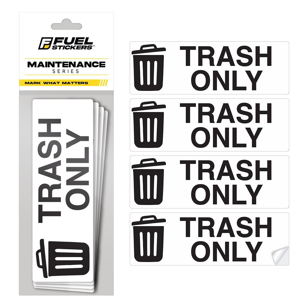 Trash Sticker - Trash Bin Labels | 2"x6" | 4 Pack