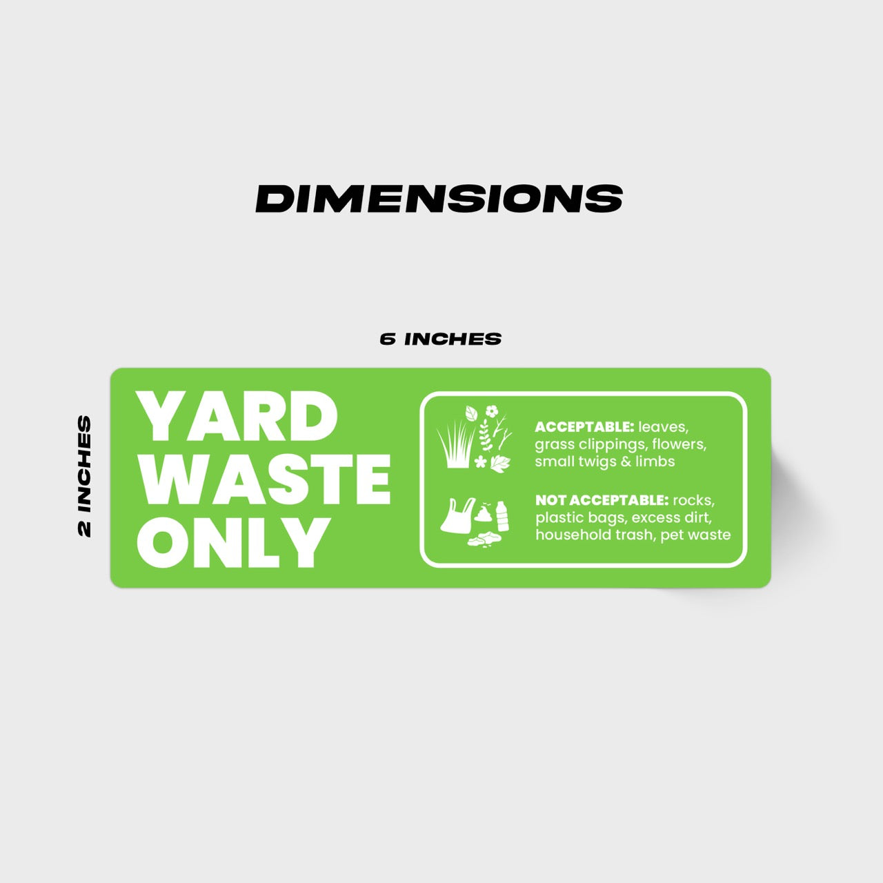 Yard Waste Stickers - Trash Bin Labels with Helpful Do & Don't Reminders | 4 Pack